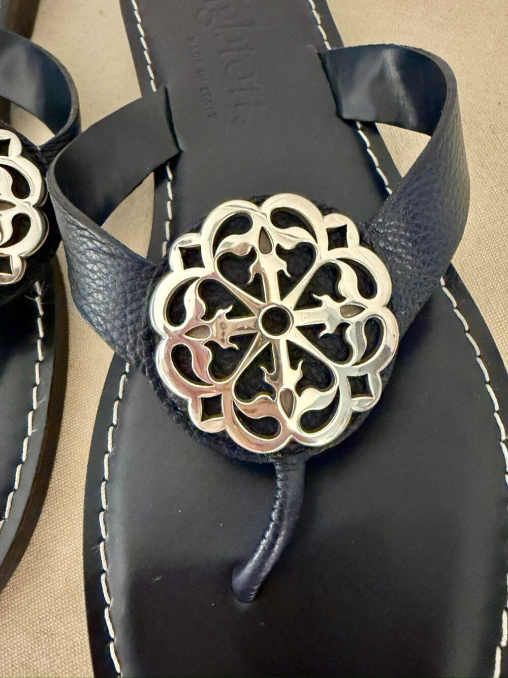Brighton "Alice" Sandal in Navy- Size 10 - Picture 4 of 8